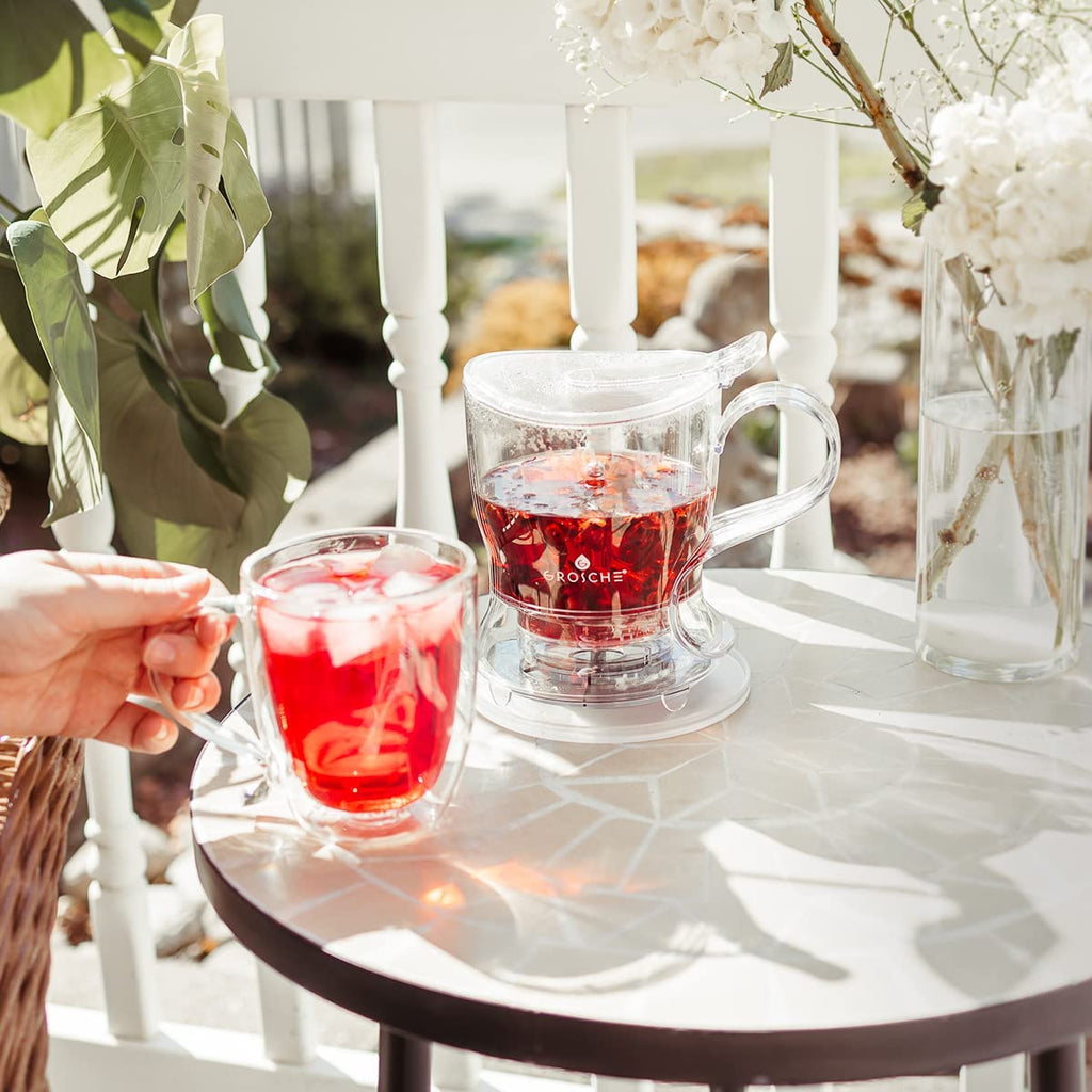 Aberdeen Tea Infuser Teapot & Smart Tea Maker - Bpa-Free, Drip-Free Design | Coaster | Easy Brew | Easy Clean Steeper - Ideal Herbal Tea Gift & Holiday Gifts for Tea Lovers, (17.7 Oz - 525 Ml)