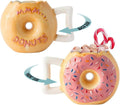 Ceramic Donut Mug – Pink Glaze with Sprinkles – Funny “MMM... Donuts!” Quote – 14 Oz Coffee Cup for Tea, Hot Chocolate, and More – Giftable Novelty Drinkware