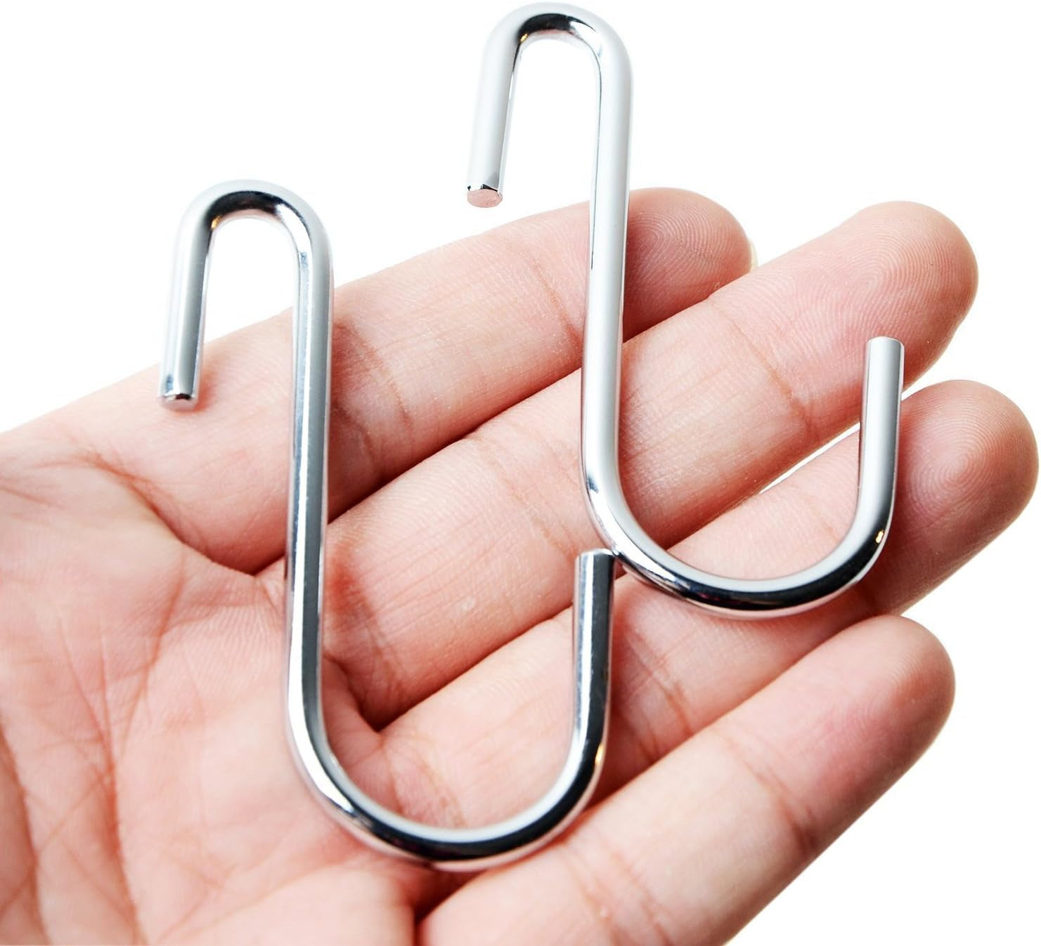 10 Pack Heavy Duty S Hooks Silver S Shaped Hooks Hanging Hangers Hooks for Kitchen, Bathroom, Bedroom and Office: Pan, Pot, Coat, Bag, Plants(10 Pack/Silver/Small)