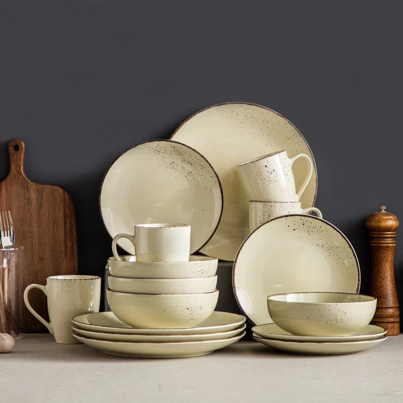 Aagman 16 Piece Stoneware Dinnerware Set - Service for 4