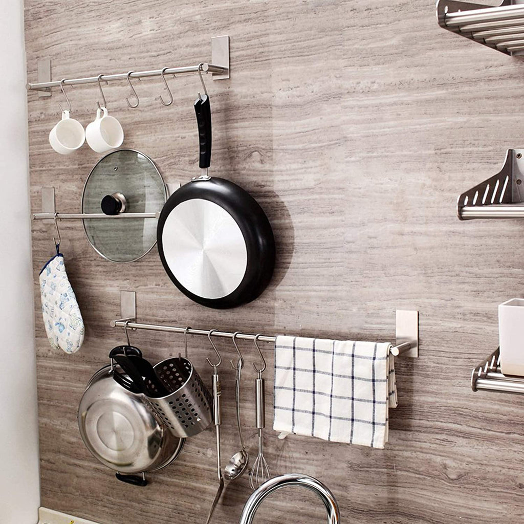 10 Pack Heavy Duty S Hooks Silver S Shaped Hooks Hanging Hangers Hooks for Kitchen, Bathroom, Bedroom and Office: Pan, Pot, Coat, Bag, Plants(10 Pack/Silver/Small)