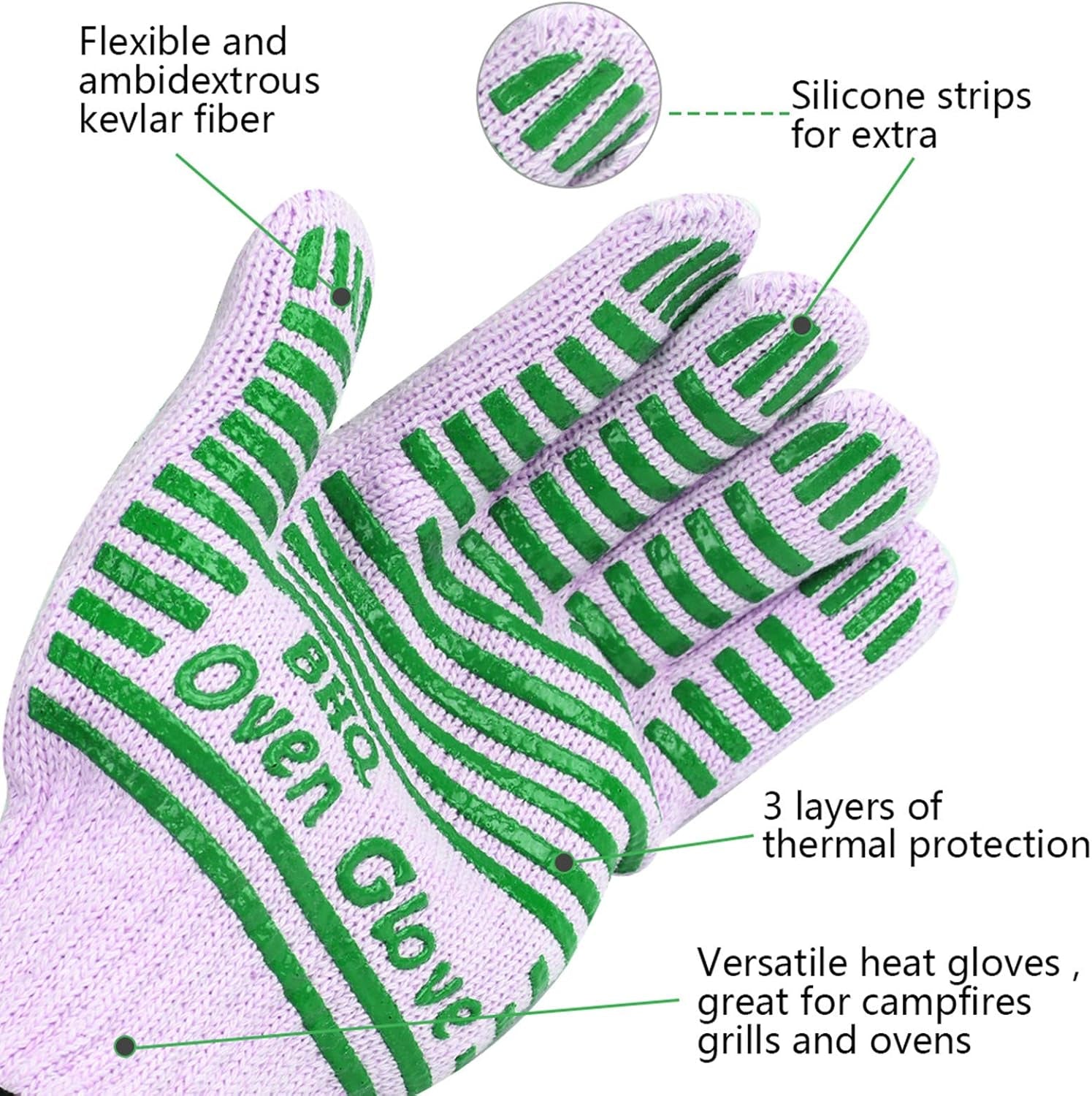 Extreme Heat Resistant Oven Gloves - 932F - Cooking Gloves for BBQ, Grilling, Baking,Cutting, Smoker Fireplace