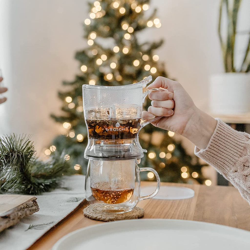 Aberdeen Tea Infuser Teapot & Smart Tea Maker - Bpa-Free, Drip-Free Design | Coaster | Easy Brew | Easy Clean Steeper - Ideal Herbal Tea Gift & Holiday Gifts for Tea Lovers, (17.7 Oz - 525 Ml)