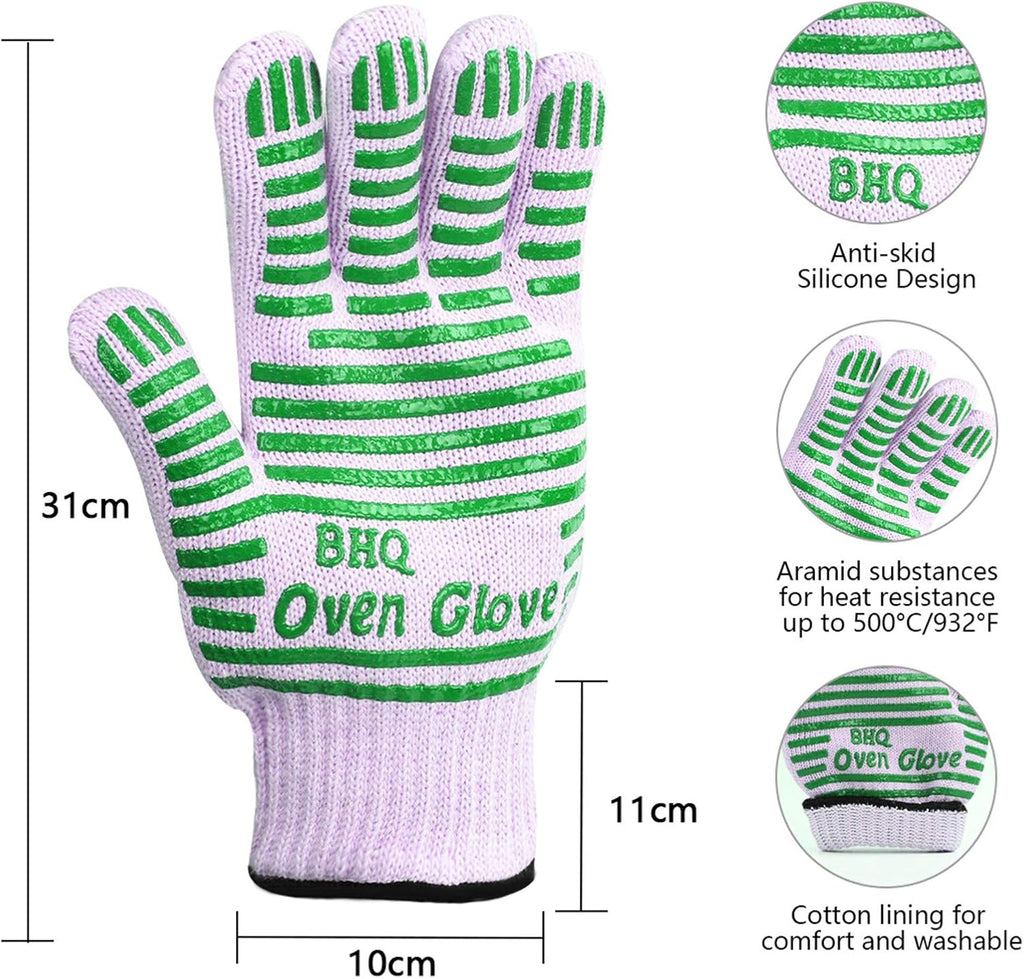 Extreme Heat Resistant Oven Gloves - 932F - Cooking Gloves for BBQ, Grilling, Baking,Cutting, Smoker Fireplace