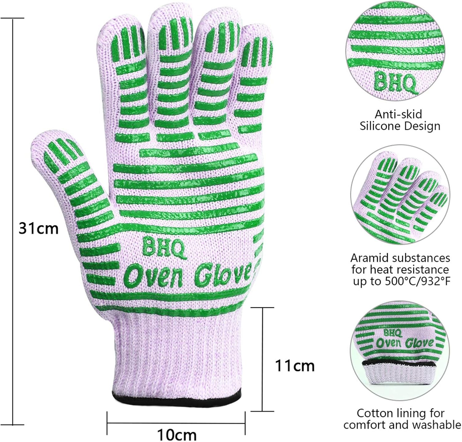 Extreme Heat Resistant Oven Gloves - 932F - Cooking Gloves for BBQ, Grilling, Baking,Cutting, Smoker Fireplace