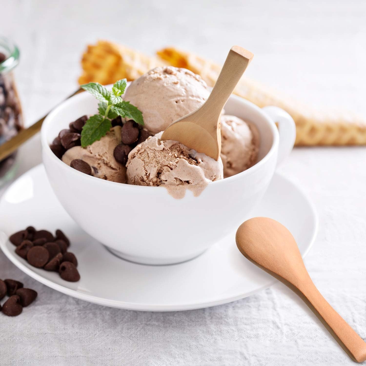 30 Pcs Small Wooden Spoons, 3. 5 Inch Mini Wood Natural Spoons for Jars Tasting Condiments Salt Sugar Coffee Tea Honey Spices, Tiny Wooden Teaspoons for Kitchen Supplies(Several Colors)