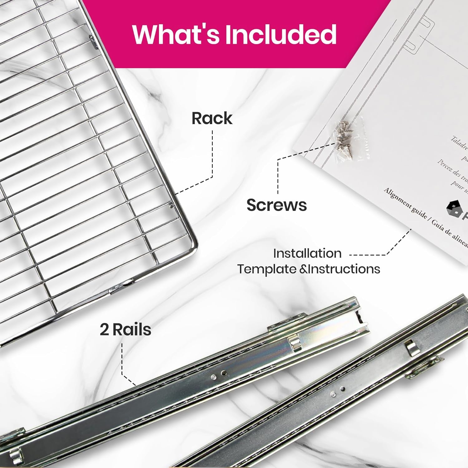 Pull Out Cabinet Organizer, Heavy Duty Caddy W/Lifetime Limited Warranty -20”W X 21”D - Requires at Least 21-1/4” Cabinet Opening, Steel Metal Cabinet Drawers Slide Out, Chrome