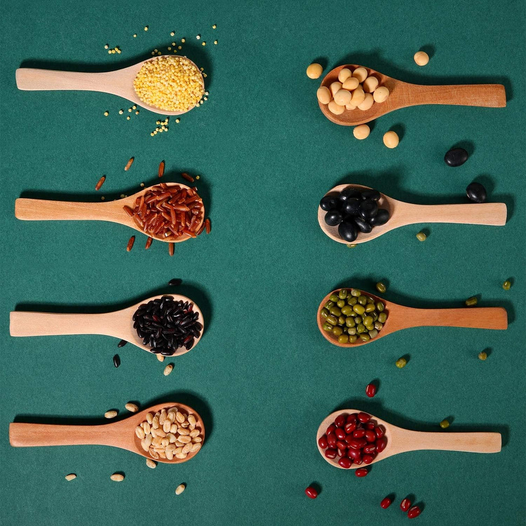 30 Pcs Small Wooden Spoons, 3. 5 Inch Mini Wood Natural Spoons for Jars Tasting Condiments Salt Sugar Coffee Tea Honey Spices, Tiny Wooden Teaspoons for Kitchen Supplies(Several Colors)